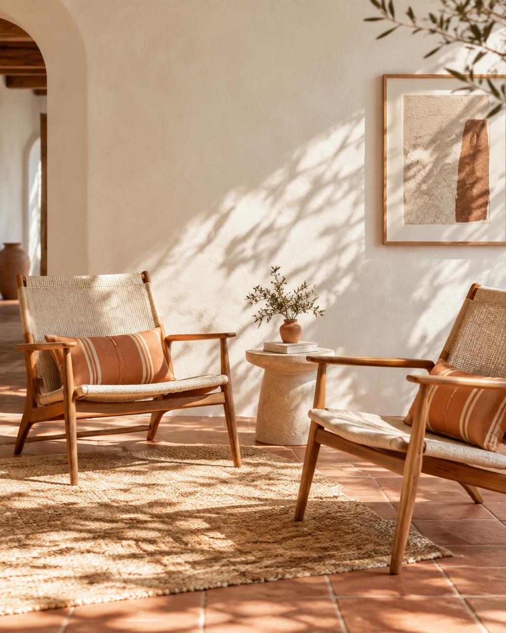 Two chairs in a warm, sunlit room